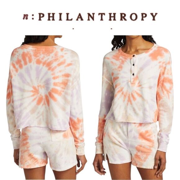 N:Philanthropy Harleen Tie Dye Sweatshirt & Bee Tie Dye Shorts Set - Picture 12 of 16